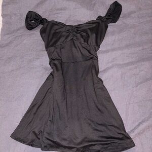 Hollister Black Mini Dress with Puff Sleeves